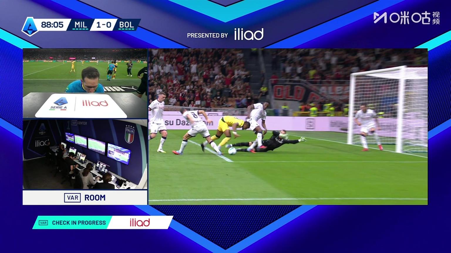 【集锦】意甲-魔笛首球恩昆库点球未吹 米兰1-0博洛尼亚